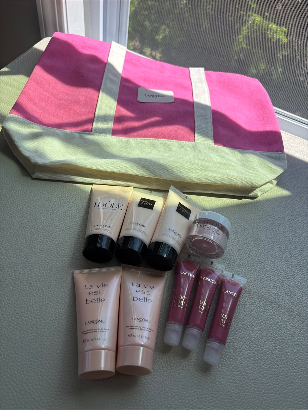 Lancome travel size set with tote bag